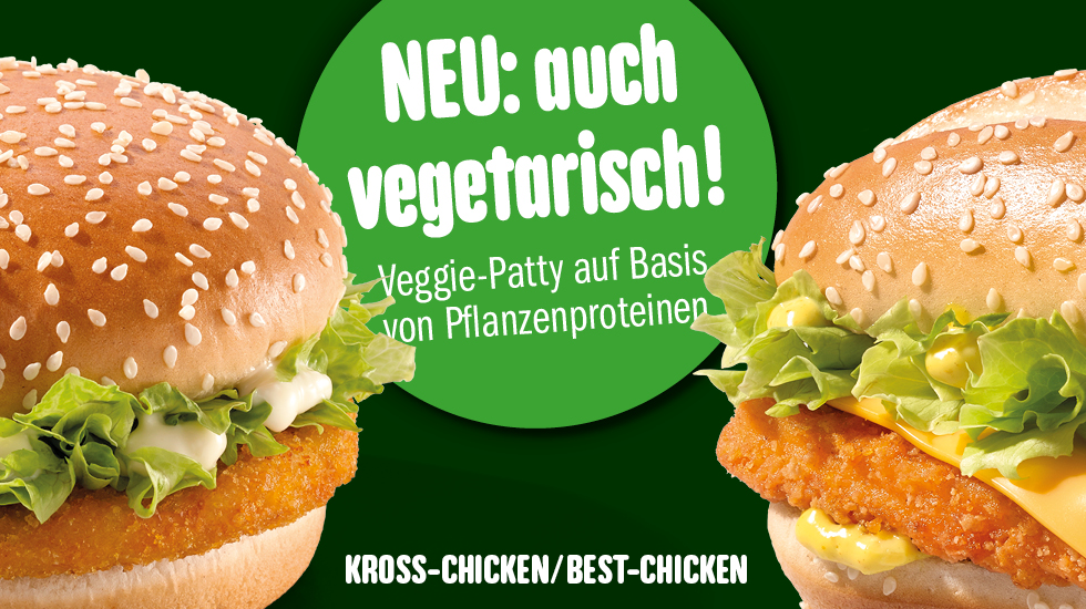 Kross-Chicken & Best-Chicken jetzt auch vegetarisch 🌱